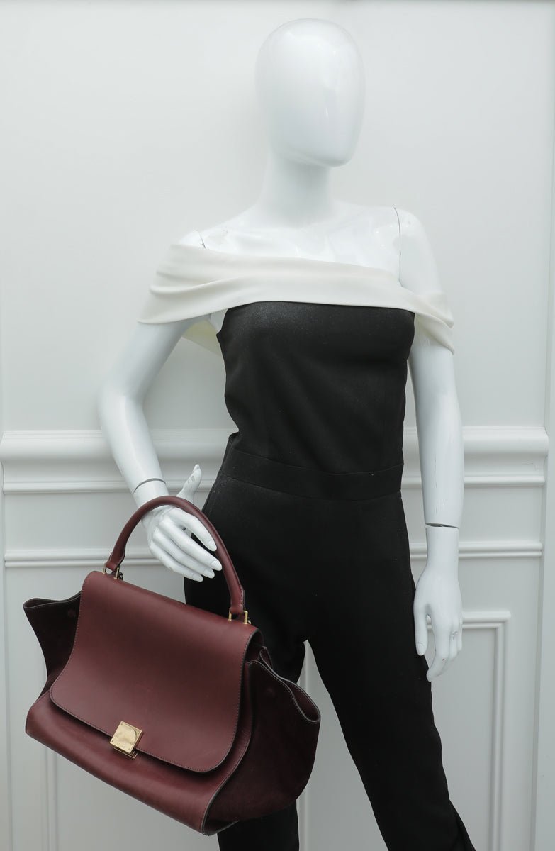 Celine - Celine Burgundy Trapeze Medium Bag | The Closet