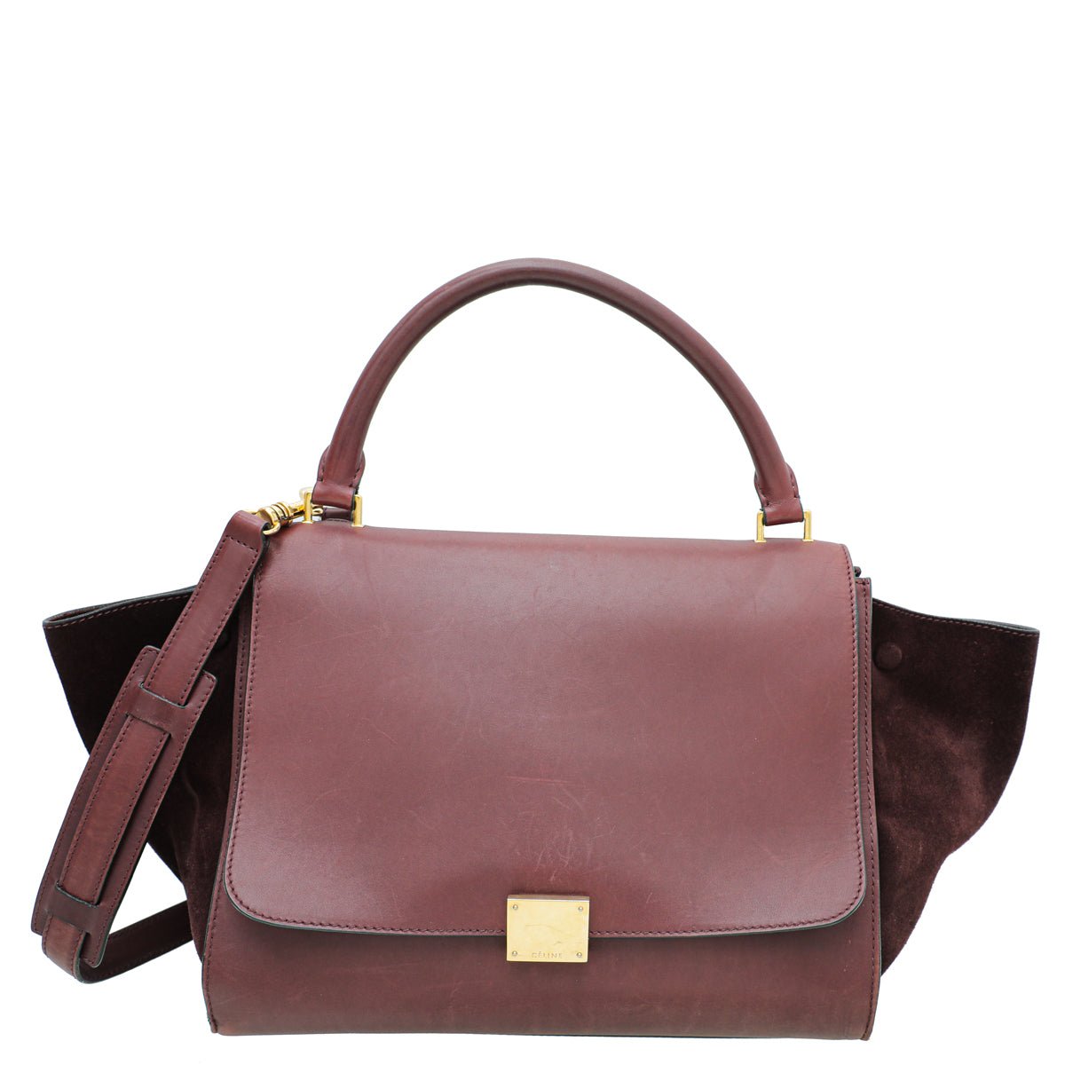 Celine Burgundy Trapeze Medium Bag-Celine-THE CLOSET