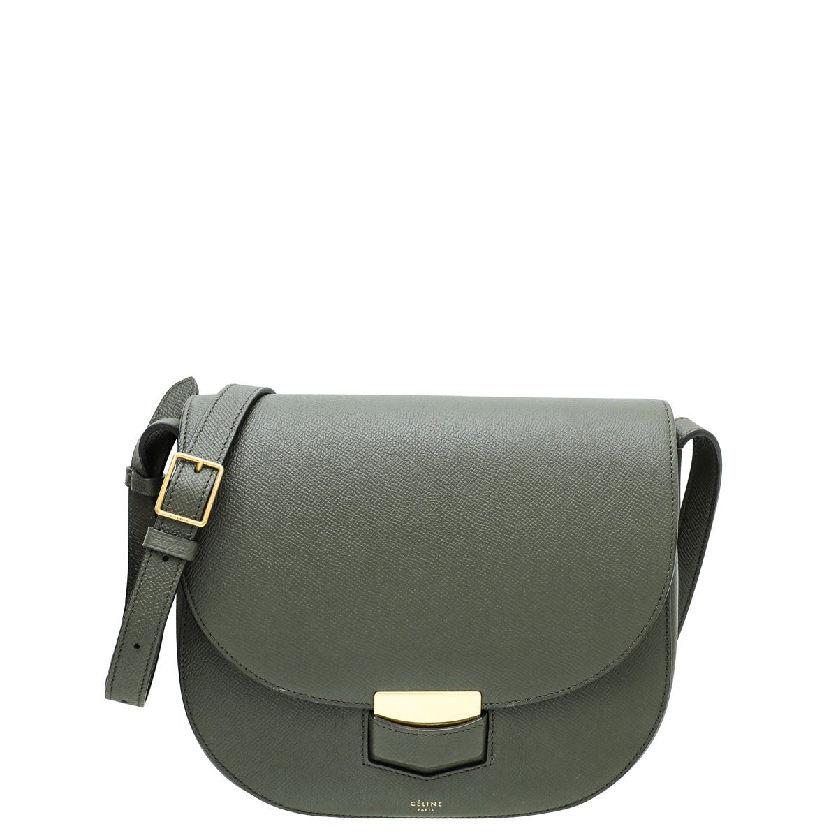 Celine Dark Olive Compact Trotteur Bag-Celine-THE CLOSET
