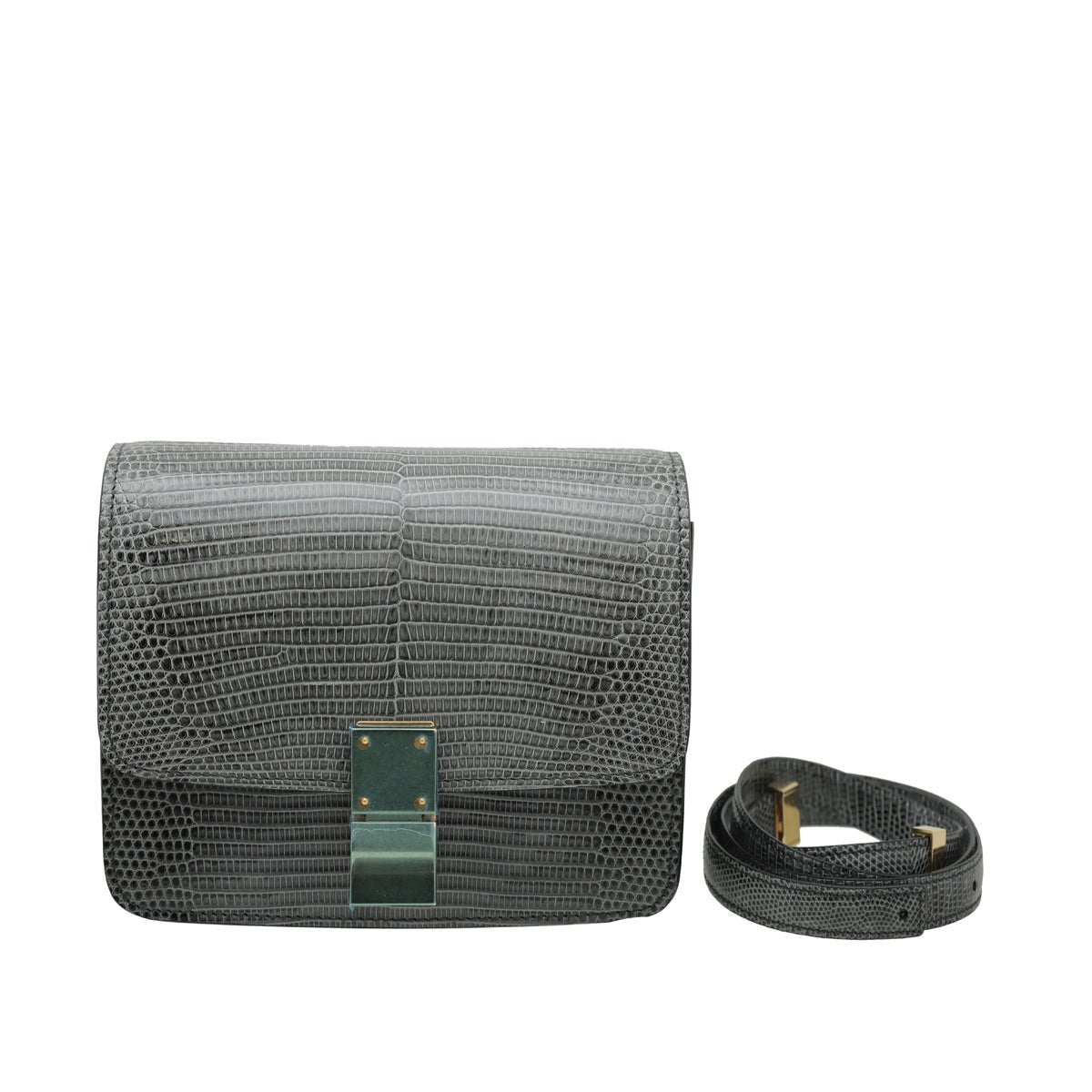 Celine Gray Lizard Classic Box Bag-Celine-THE CLOSET