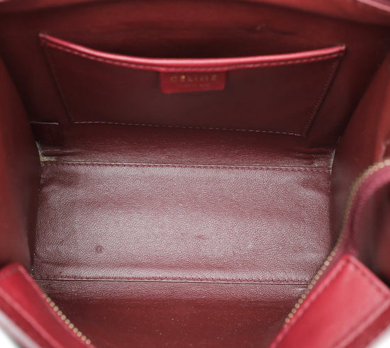 Celine - Celine Maroon Nano Luggage Bag | The Closet