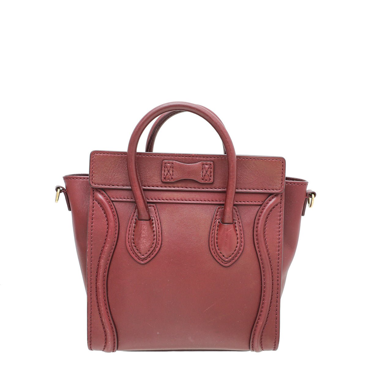 Celine Maroon Nano Luggage Bag-Celine-THE CLOSET