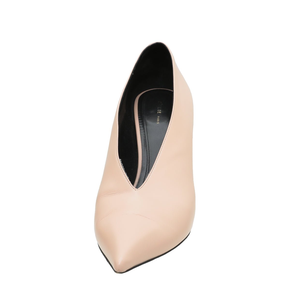 Celine Peach Pointed V Neck Pump 38.5-Celine-THE CLOSET