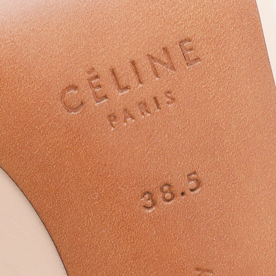 Celine - Celine Peach Pointed V Neck Pump 38.5 | The Closet