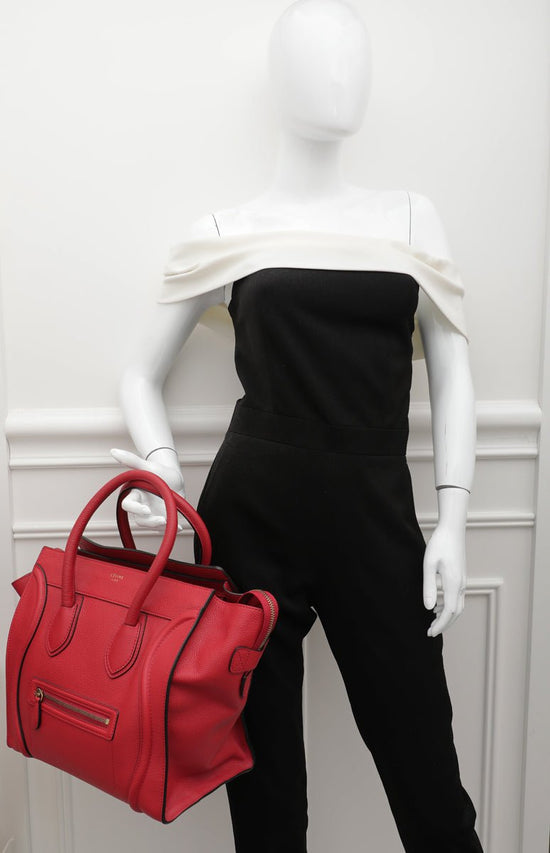 Celine - Celine Red Mini Luggage Bag | The Closet