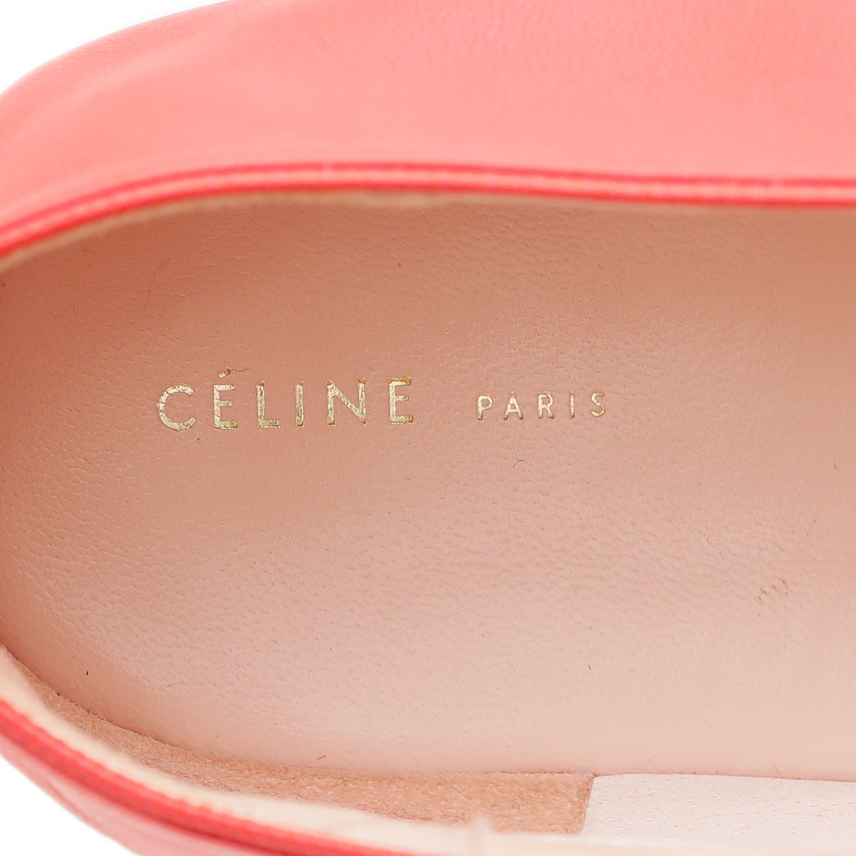 Celine - Celine Red Pointed V Neck Flat Ballerina 39 | The Closet