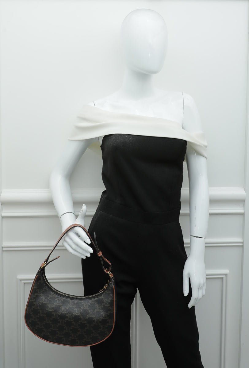 Celine - Celine Tan Ava Triomphe Hobo Medium Bag | The Closet
