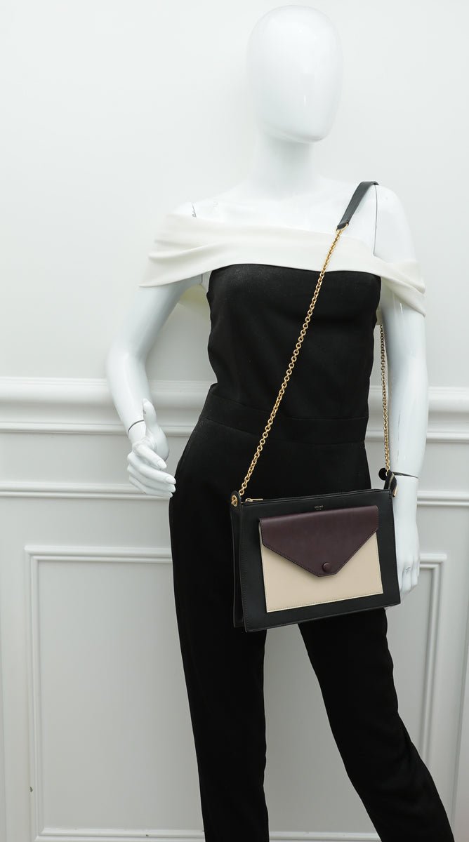 Celine - Celine Teicolor Envelope Pocket Chain Bag | The Closet