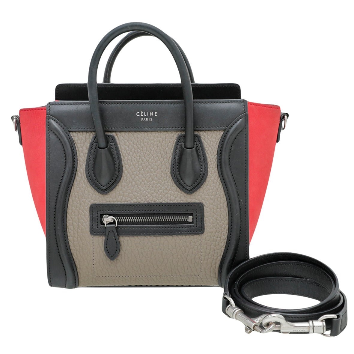 Celine Tricolor Bullhide Nano Luggage Bag-Celine-THE CLOSET