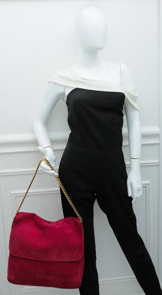 Celine - Celine Violet Suede Gourmette Shoulder Bag | The Closet
