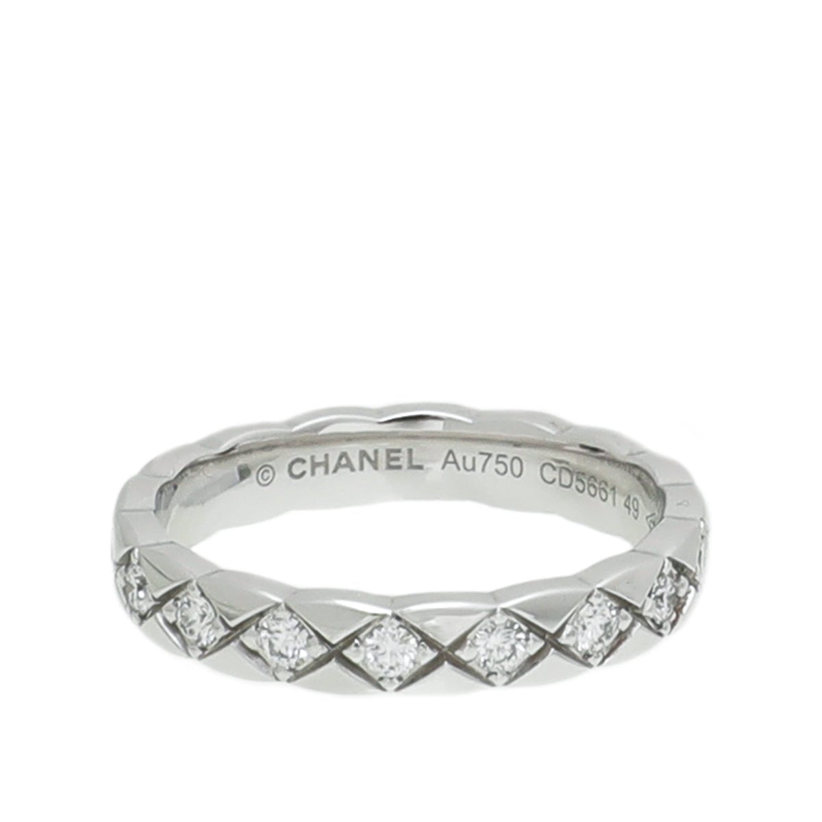 Chanel 18K White Gold Diamonds Coco Crush Ring 49 – The Closet