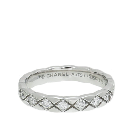 The Closet - Chanel 18K White Gold Diamonds Coco Crush Ring 49 | The Closet