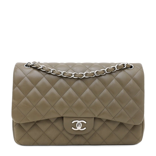 The Closet - Chanel Artichoke Green Classic CC Double Flap Bag Jumbo | The Closet