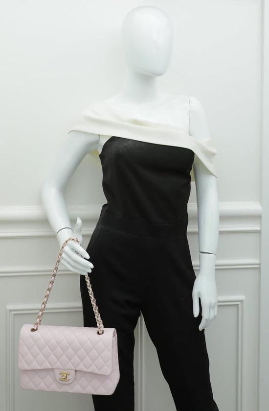Chanel Baby Pink CC Classic Caviar Double Flap Medium Bag – The Closet