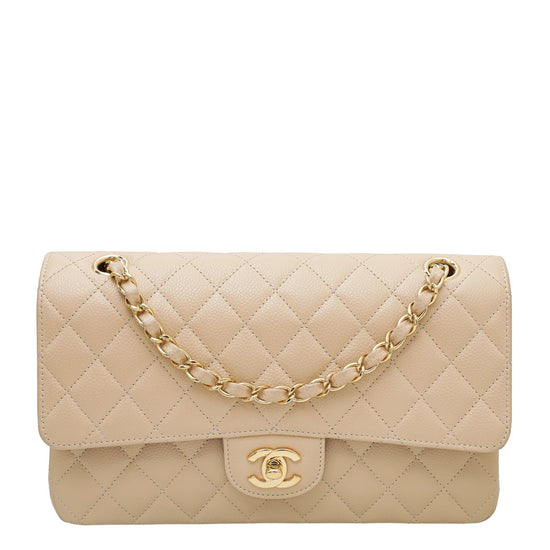 Chanel Beige CC Classic Double Flap Medium Bag – The Closet