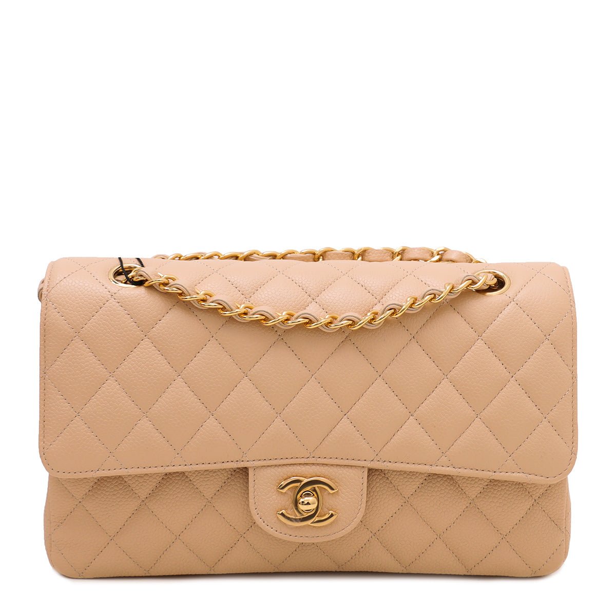 Chanel Beige CC Classic Double Flap Medium Bag-Chanel-THE CLOSET