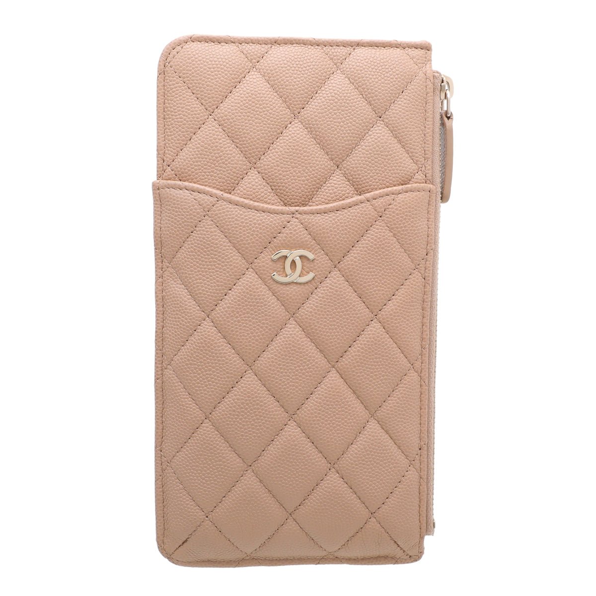 Chanel Beige CC Classic Flat Phone Wallet-Chanel-THE CLOSET