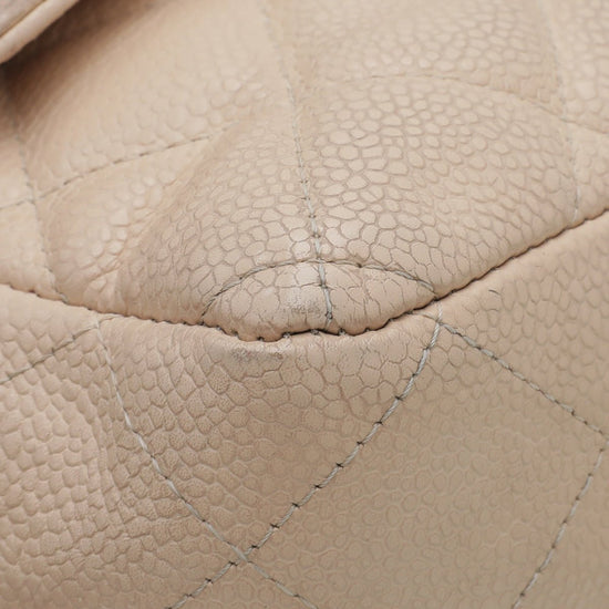 Chanel - Chanel Beige CC Classic Single Flap Jumbo Bag | The Closet