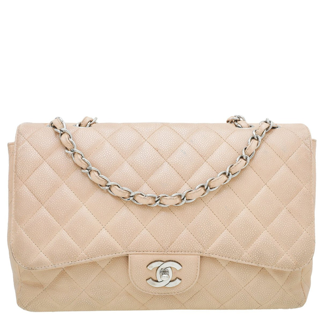 Chanel beige jumbo single flap Clearance