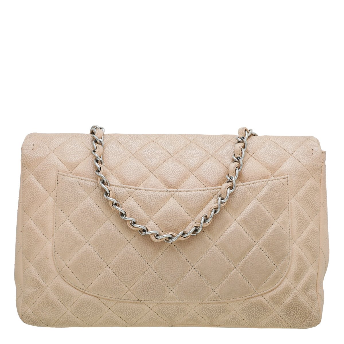 Chanel Beige CC Classic Single Flap Jumbo Bag-Chanel-THE CLOSET