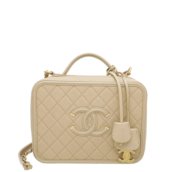 Cc filigree leather handbag Chanel Beige in Leather - 33581939