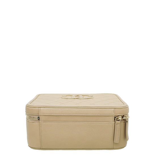 Chanel Beige CC Filigree Vanity Case Large Bag – The Closet