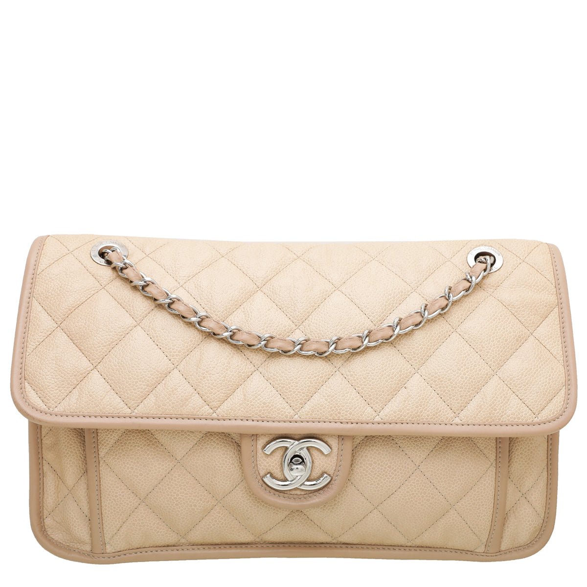 The Closet - Chanel Beige CC French Riviera Flap Bag | The Closet