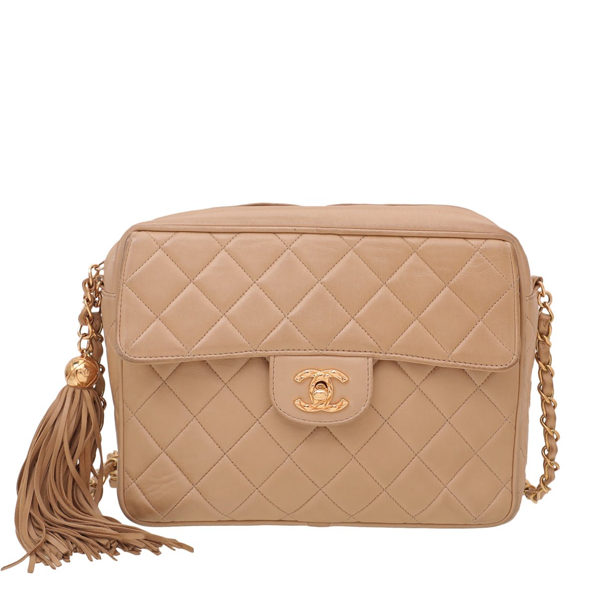 Chanel Beige CC Vintage Tassel Camera Bag-Chanel-THE CLOSET