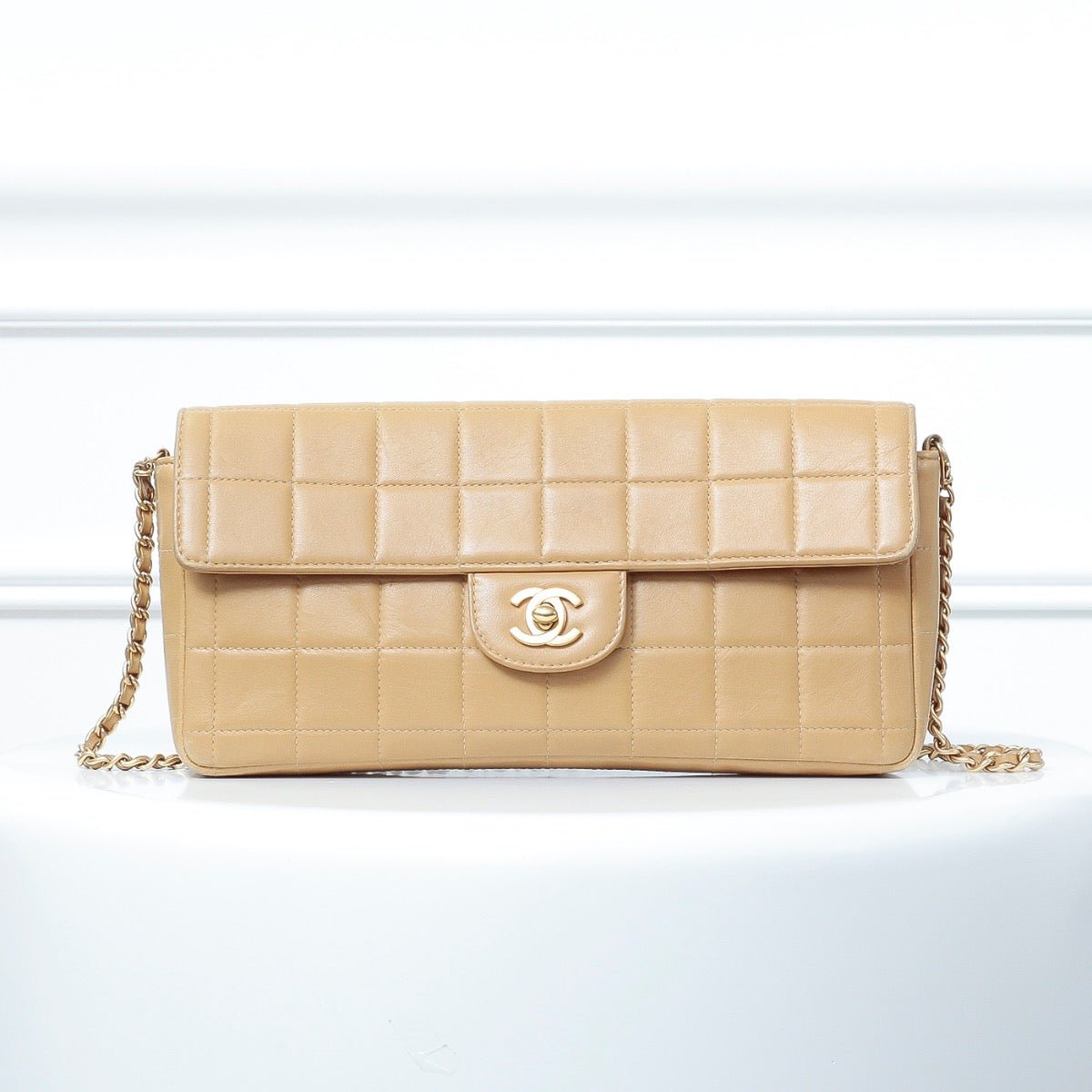 Chanel Beige Chocolate Bar Flap Medium-Chanel-THE CLOSET