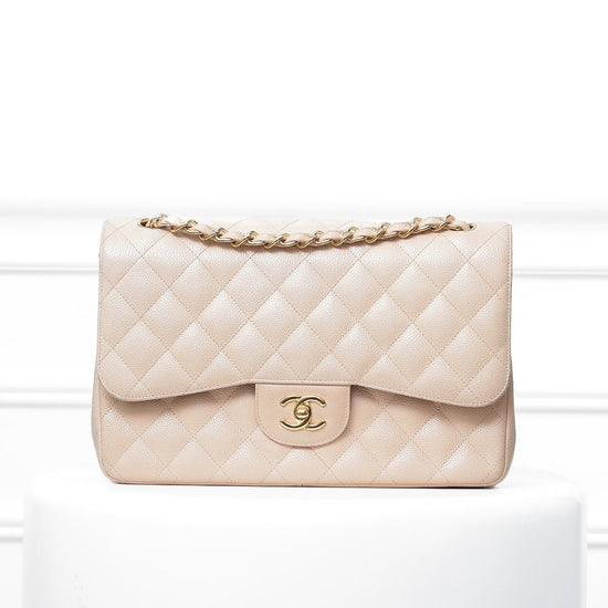 The Closet - Chanel Beige Classic Double Flap Bag | The Closet