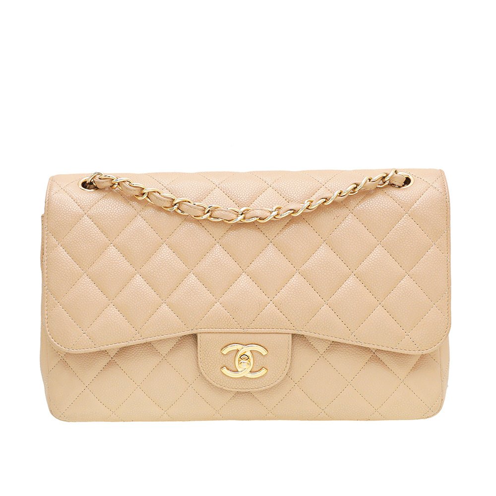 Chanel Beige Classic Double Flap Bag-Chanel-THE CLOSET