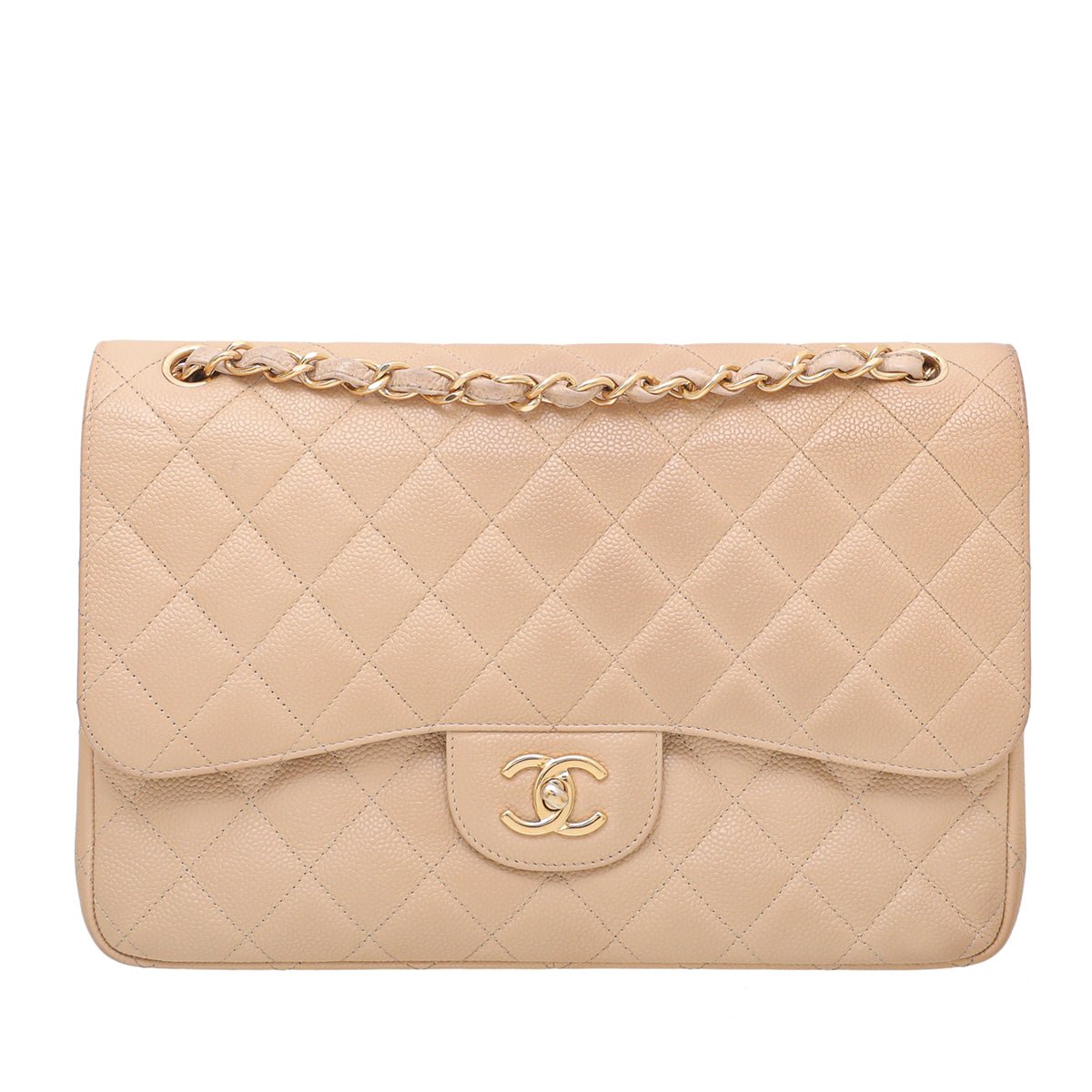 Chanel Beige Classic Double Flap Bag-Chanel-THE CLOSET