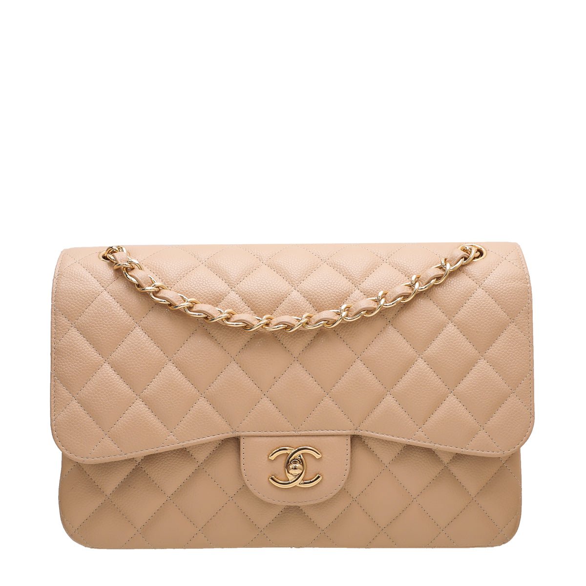 The Closet - Chanel Beige Classic Double Flap Bag | The Closet