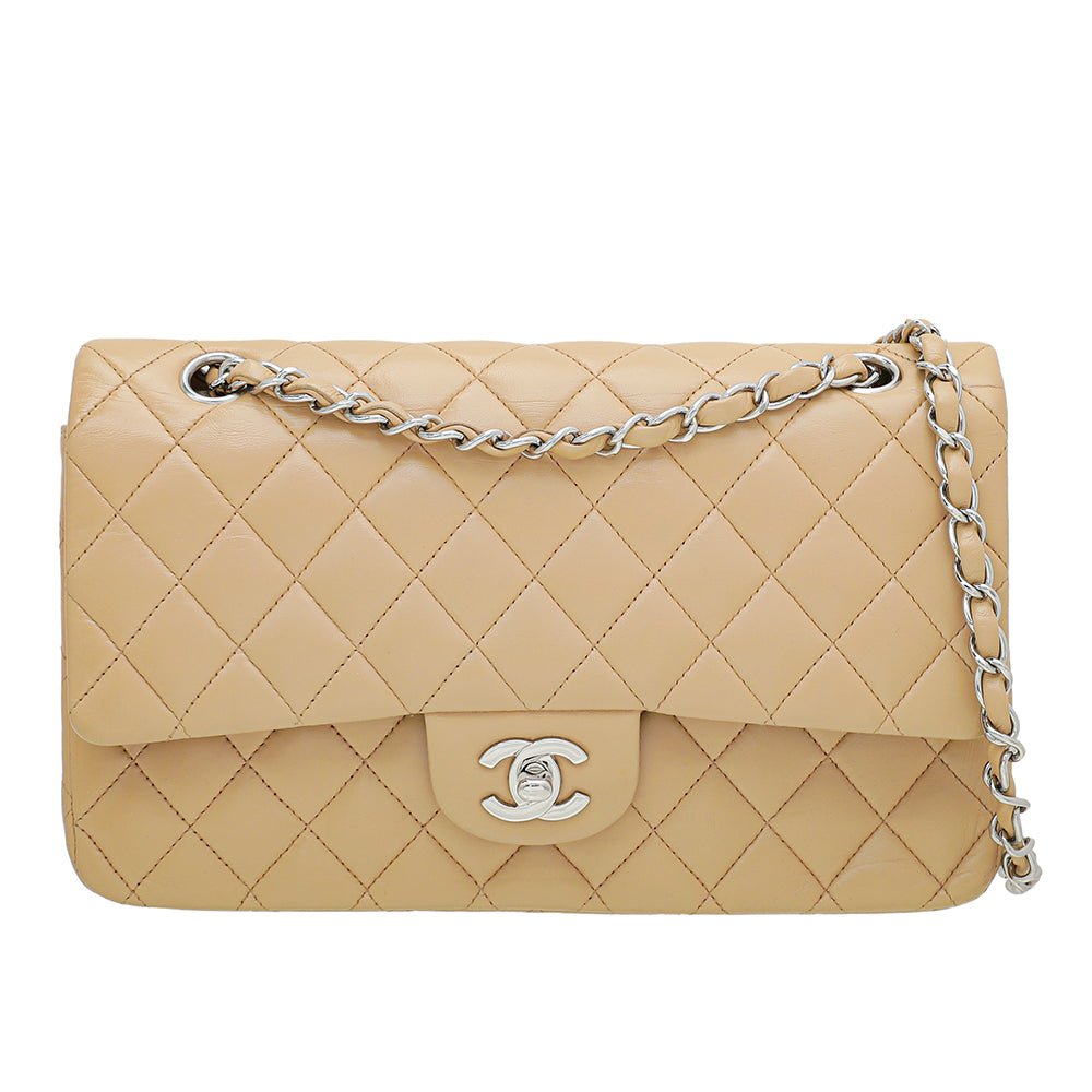 Chanel Beige Classic Double Flap Bag Medium-Chanel-THE CLOSET