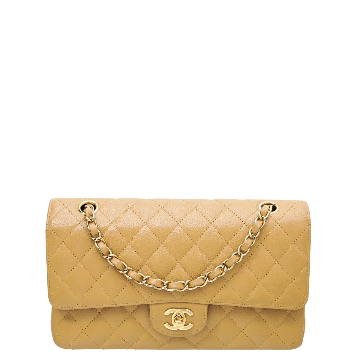 Chanel Beige Classic Double Flap Medium Bag-Chanel-THE CLOSET