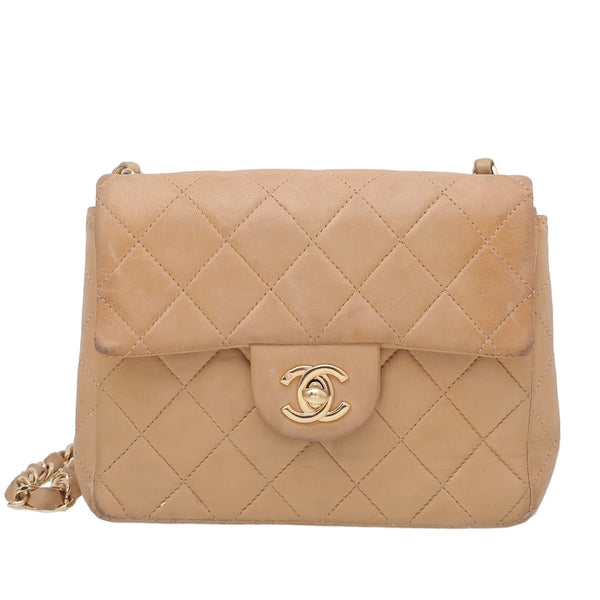 Chanel mini square beige hotsell