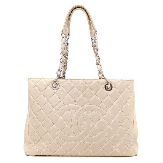 The Closet - Chanel Beige GST Grand Shopping Tote Bag | The Closet