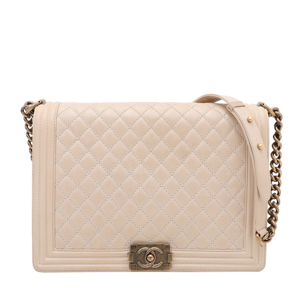 Chanel Beige Le Boy Large Flap Bag-Chanel-THE CLOSET