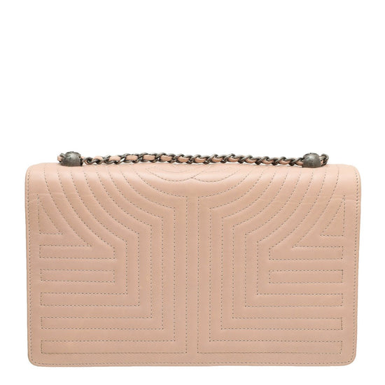 The Closet - Chanel Beige Poudre Geometric CC Full Flap Bag | The Closet