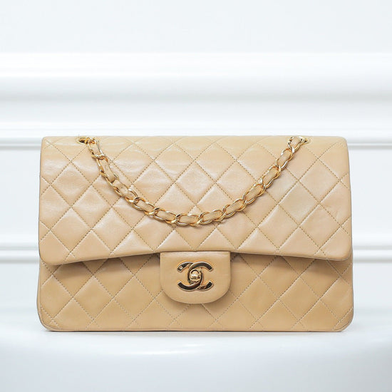 The Closet - Chanel Beige Vintage Classic Double Flap Bag | The Closet