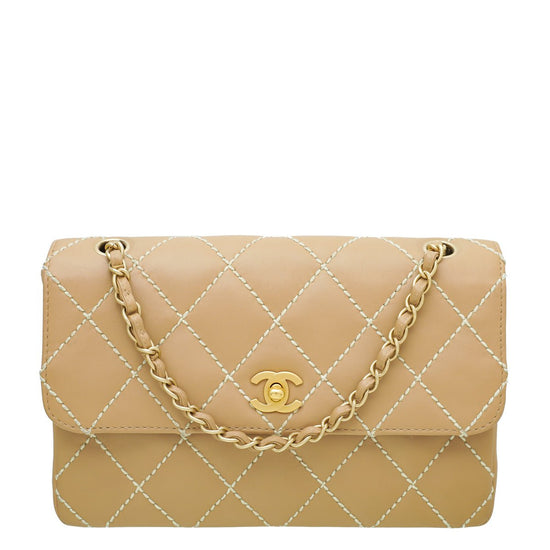 Chanel Beige Wild Stitch Flap Medium Bag – The Closet