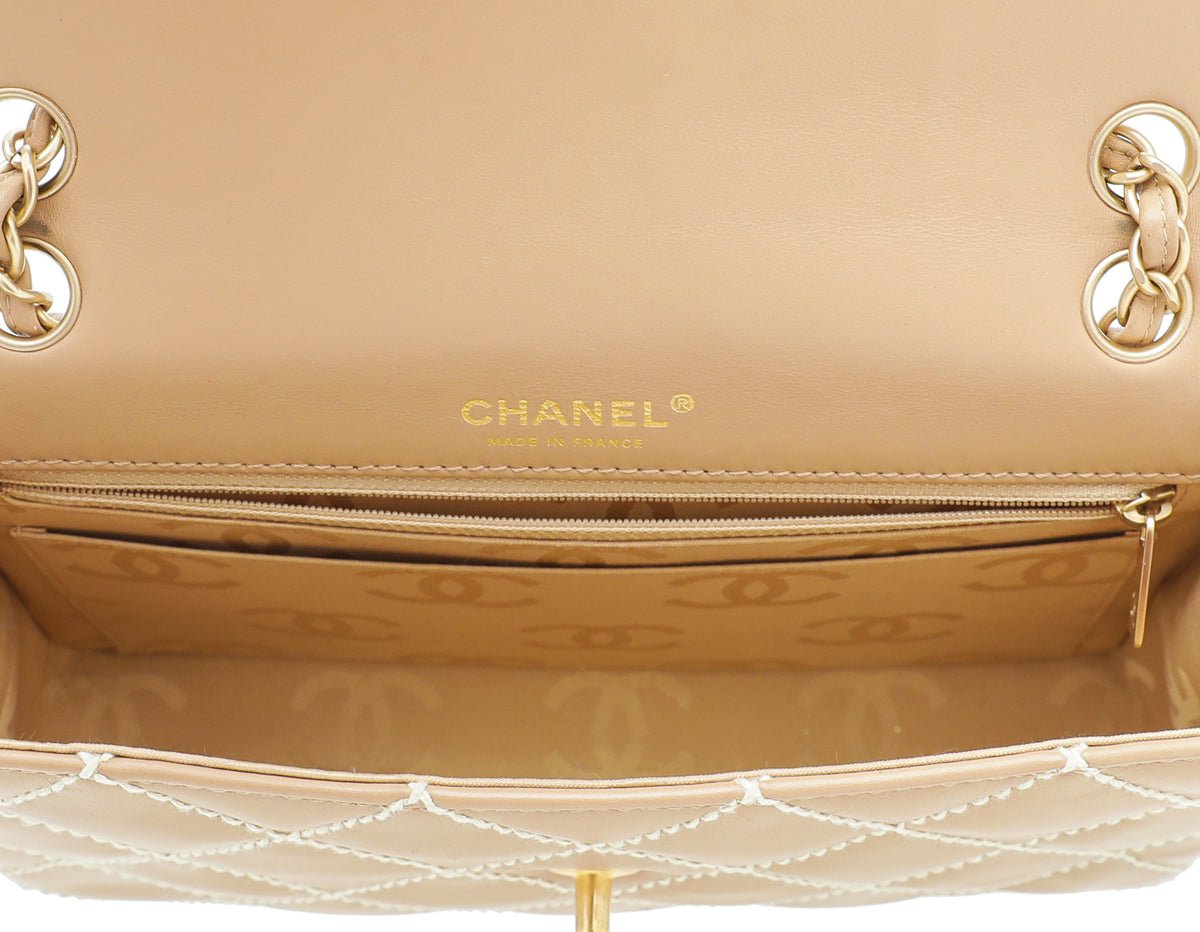 Chanel - Chanel Beige Wild Stitch Flap Medium Bag | The Closet
