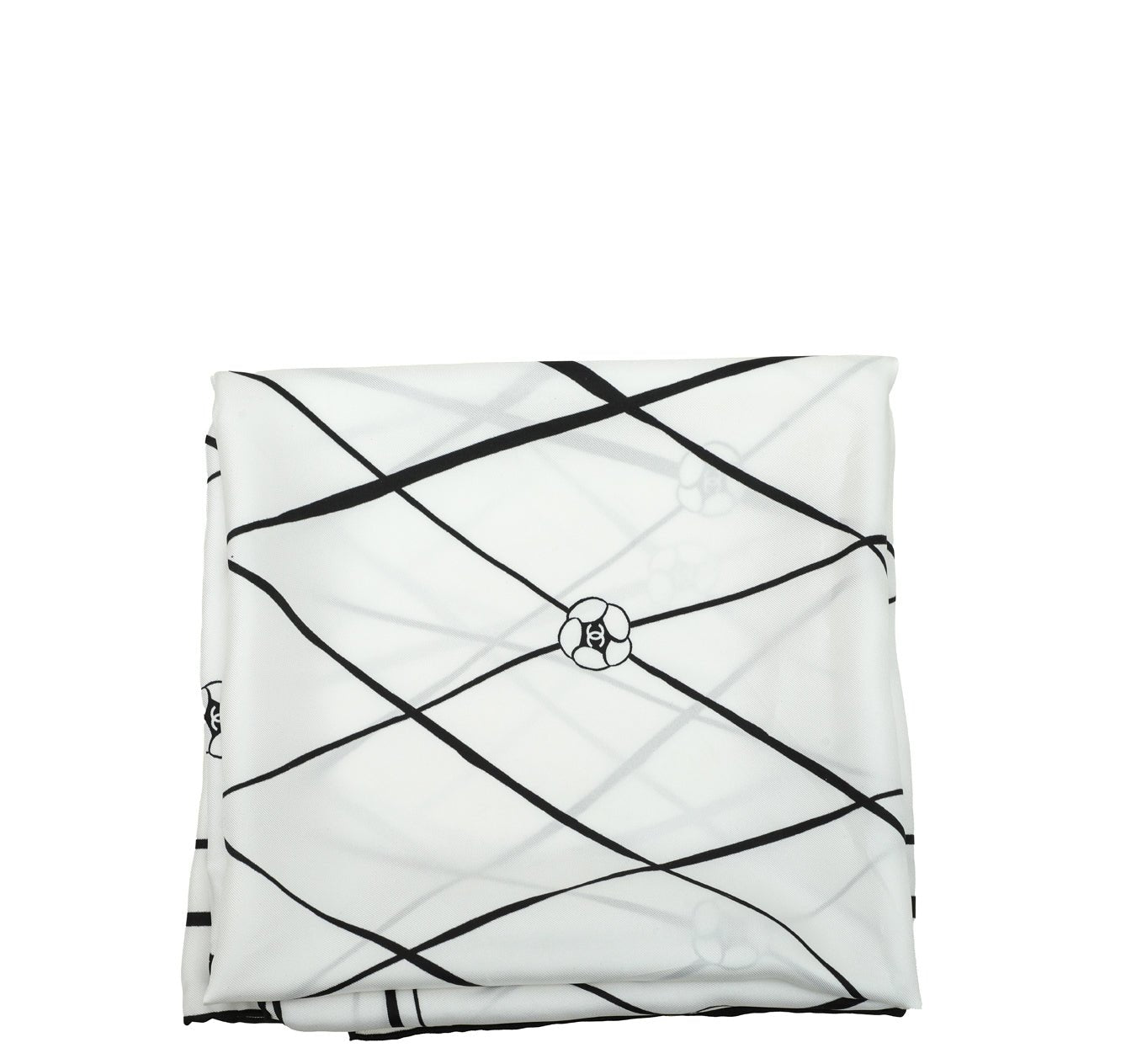 Chanel - Chanel Bicolor Camellia Print Square Silk Scarf | The Closet