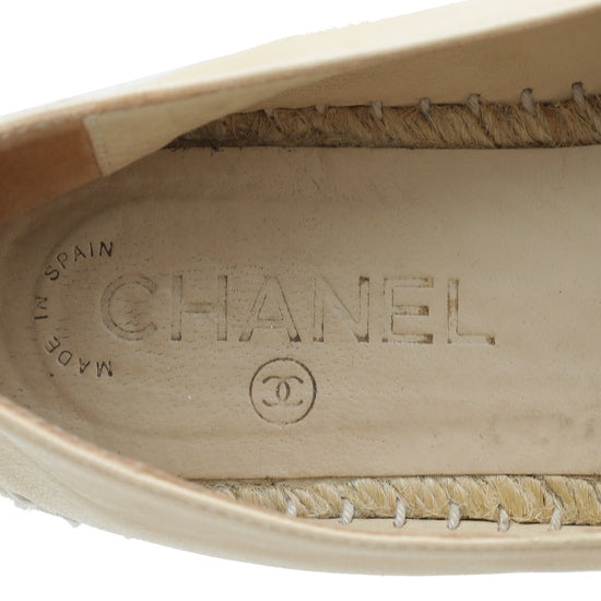 Chanel - Chanel Bicolor Camellia Studded Espadrille 37 | The Closet
