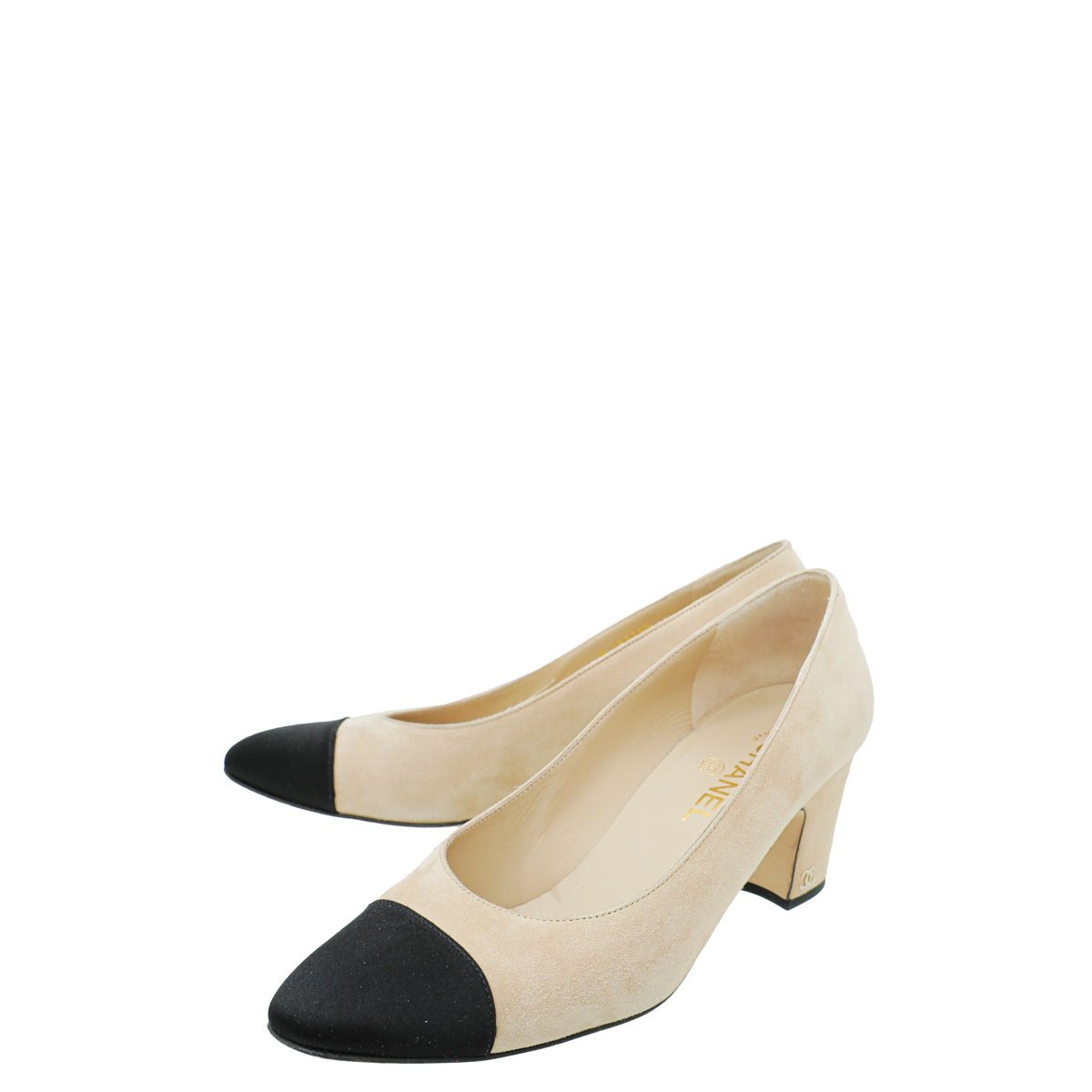 Chanel cap toe block heel Clearance