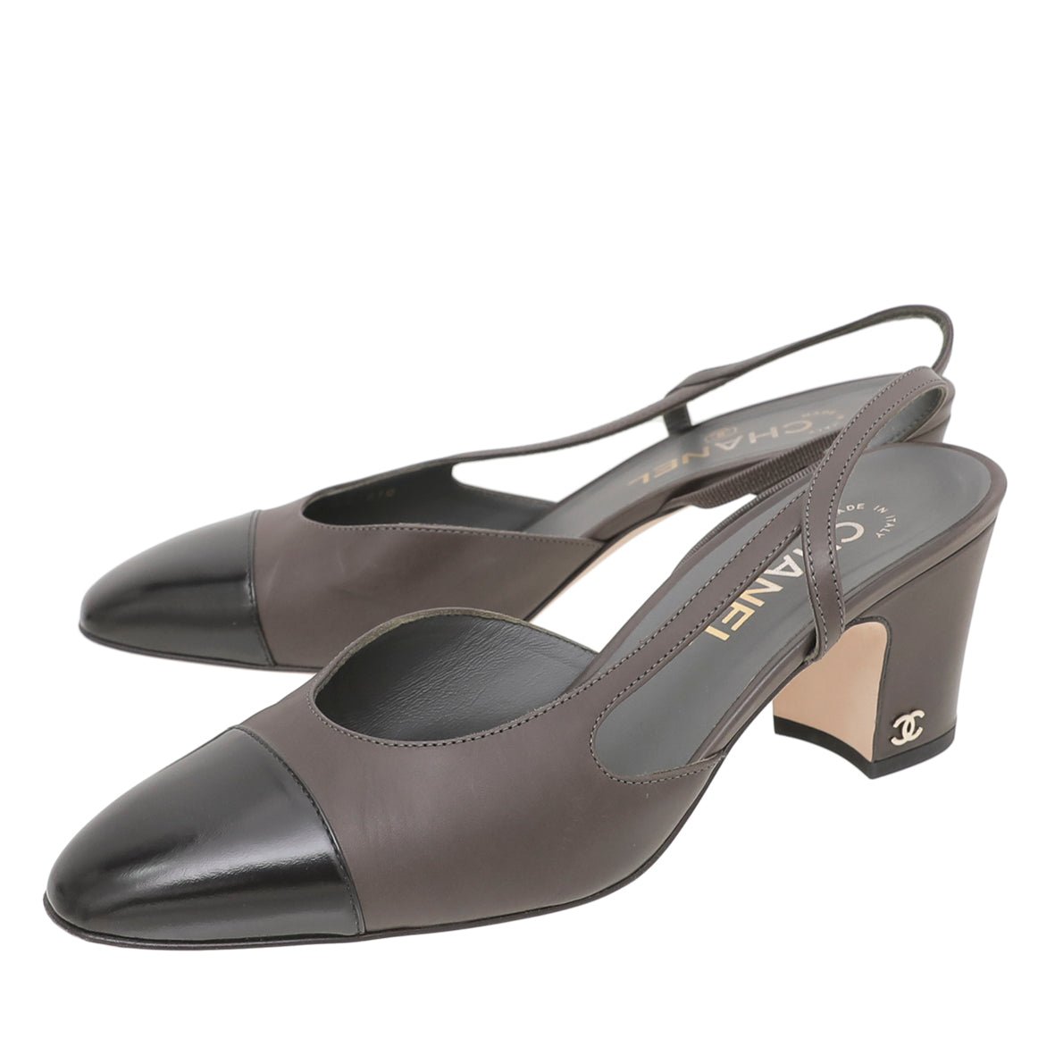 Chanel Bicolor Cap Toe Slingback Pumps 39-Chanel-THE CLOSET