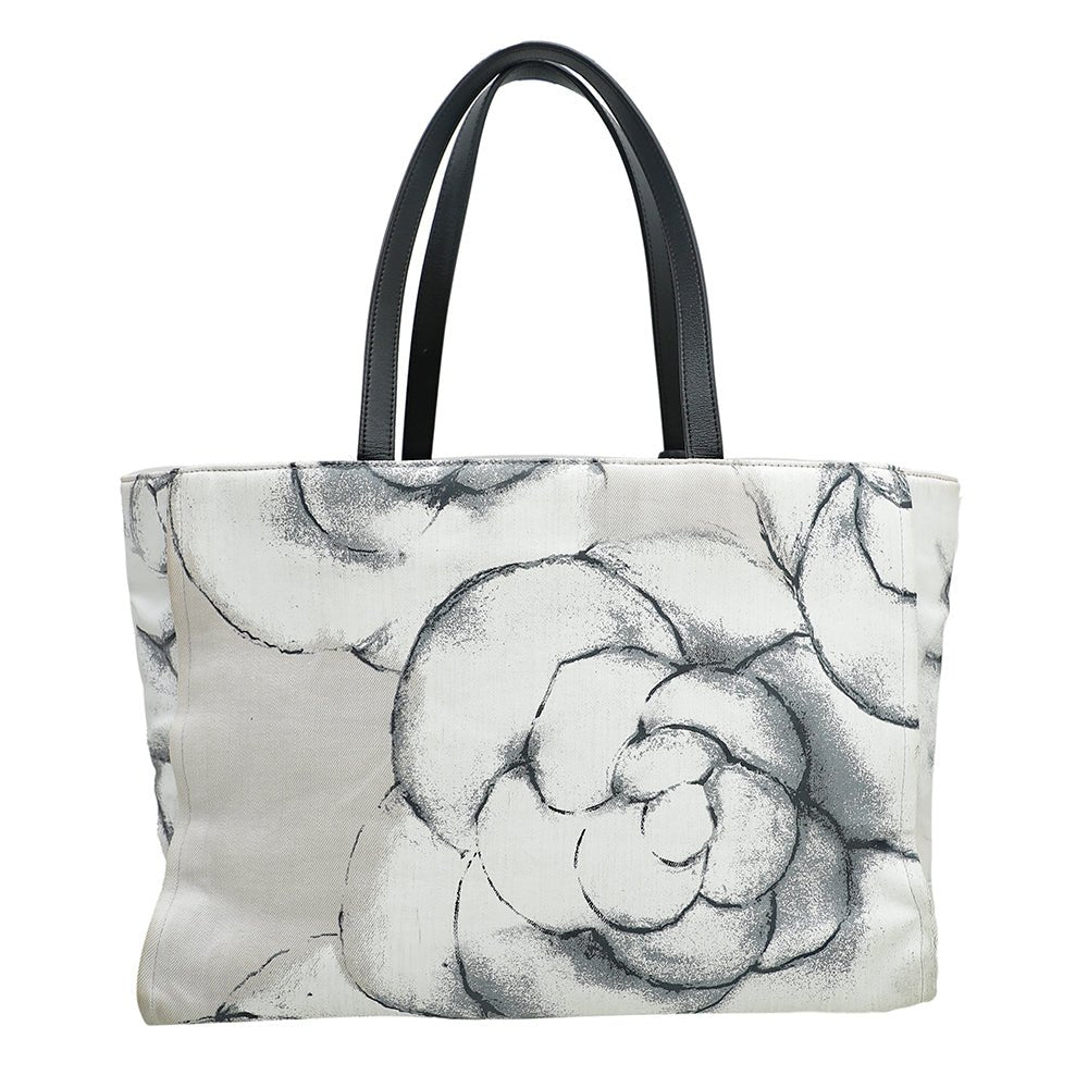 Chanel Bicolor CC Camellia Flower Print Large Tote Bag-Chanel-THE CLOSET