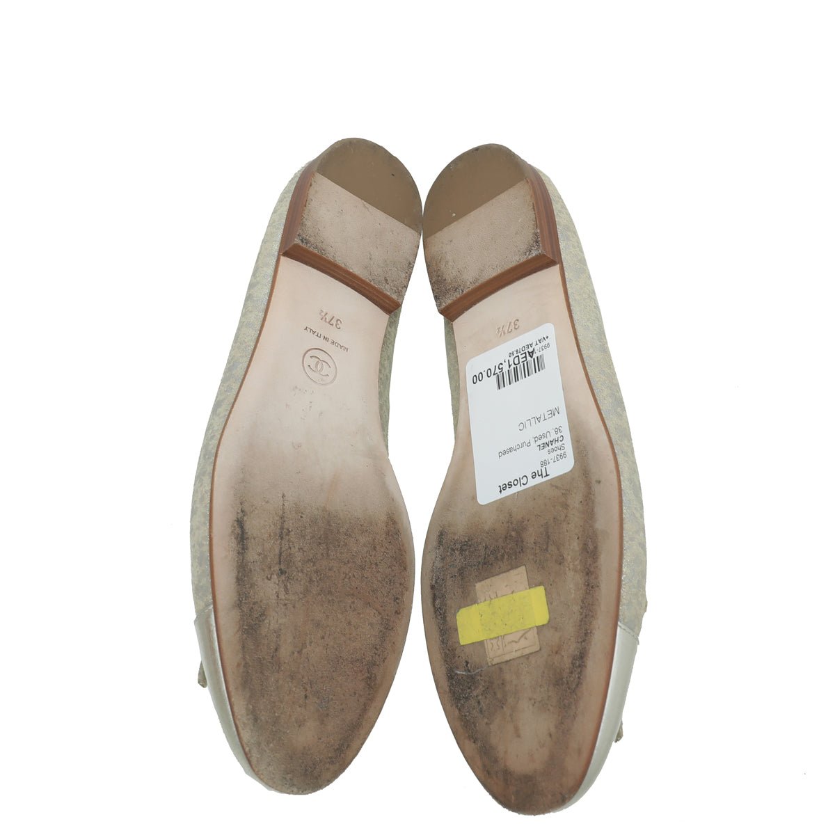 Chanel Bicolor CC Cap Toe Ballet Flats 37.5-Chanel-THE CLOSET