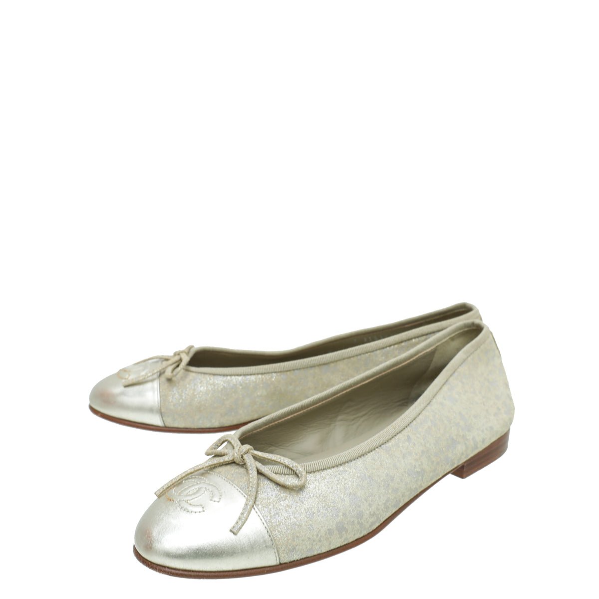 Chanel Bicolor CC Cap Toe Ballet Flats 37.5-Chanel-THE CLOSET
