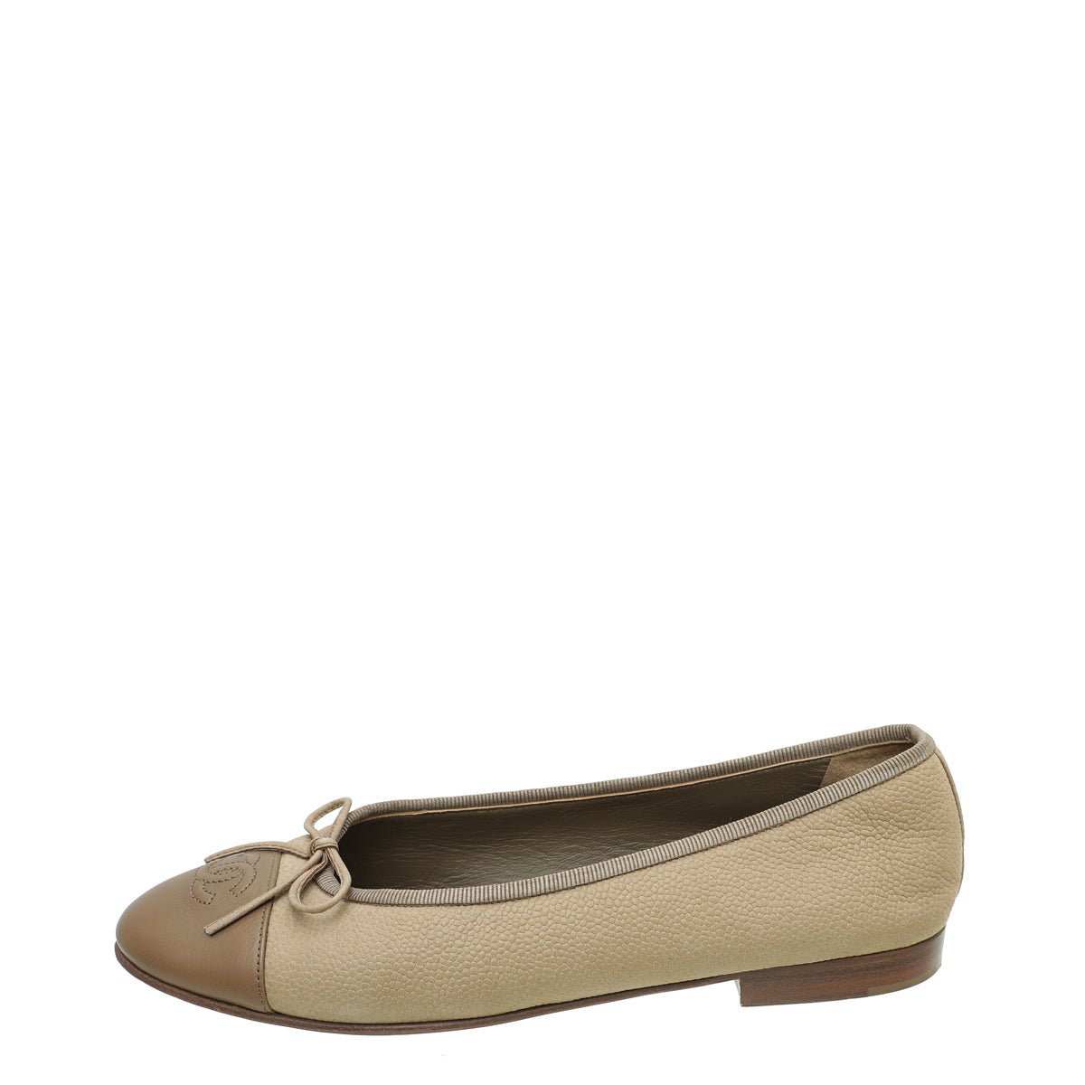 Chanel Bicolor CC Cap Toe Ballet Flats 38-Chanel-THE CLOSET